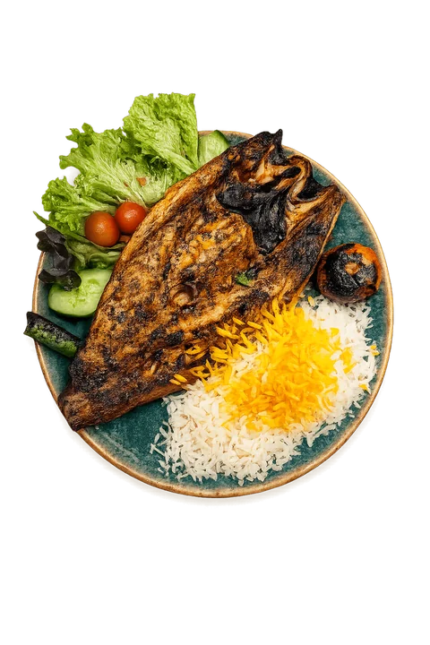 Grilled sea bass with saffron