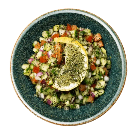 Shirazi salad — cucumber, tomato and onion